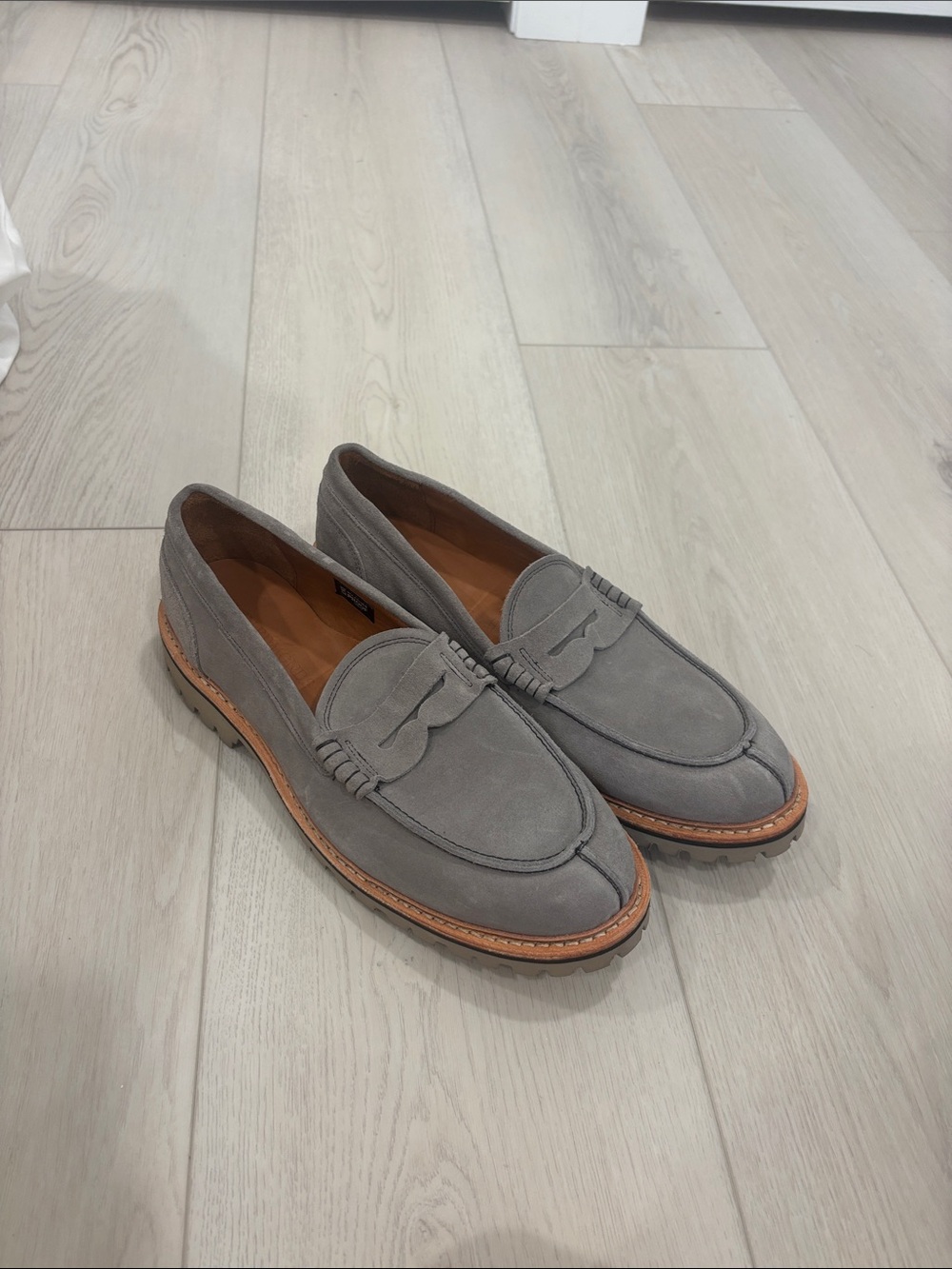 Allen Edmonds Gray Suede Penny Loafers for Men